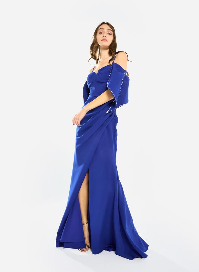 House of Moda Women Pearl Trim Mermaid Hem Maxi Dress - Image 3